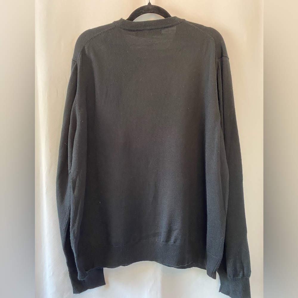 Old Money Mens Black Crewneck Knit Sweater Extra Large Wool Blend Minimalist - Picture 6 of 15